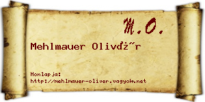Mehlmauer Olivér névjegykártya